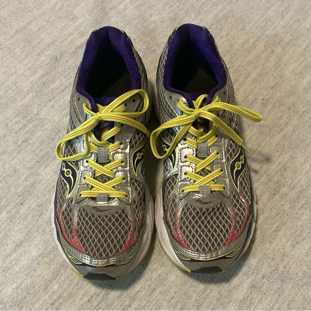 Saucony Silver and Yellow Athletic Shoes